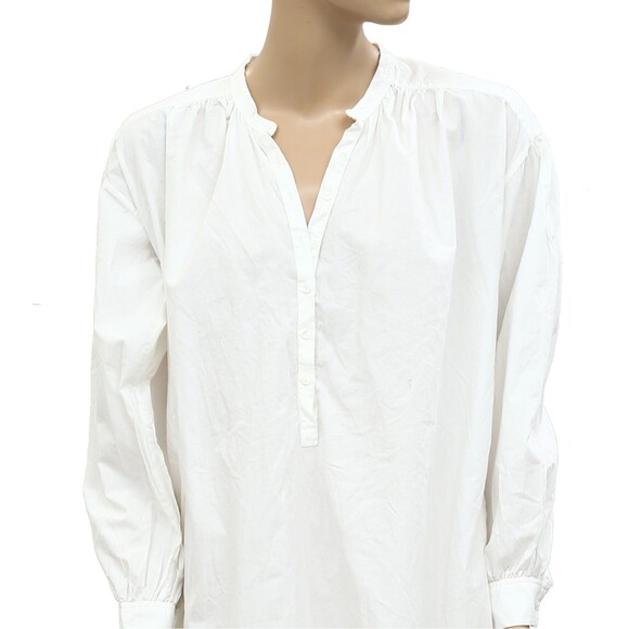 Nili Lotan Najam Short Shirt Mini Dress Long Puff Sleeve Cotton S New 283785 - Picture 5 of 8